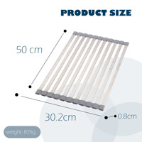 Égouttoir à vaisselle pliable moderne en acier inoxydable et silicone, réglable, à poser sur l'évier pour la cuisine