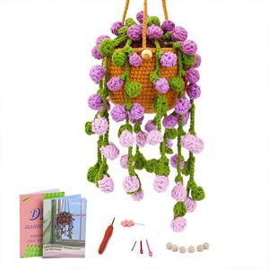 Rosa de Ganchillo, Tulipán, Margarita, Planta en Maceta, Hecha a Mano con Hilo de Algodón, Flor Artificial, Decoración de Mesa para el Día de la Madre, Regalo de Graduación - Product Image 1