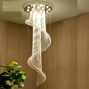 Lámpara de Araña Giratoria <span class=keywords><strong>Asahi</strong></span> de Acero Inoxidable y Cristal, Diseño Moderno para Sala de Estar, Luz Cálida - Product Image 1