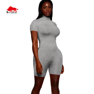 Maßgeschneiderter Damen-Jumpsuit <span class=keywords><strong>Romper</strong></span> Biker-Shorts-Set Outfit Frauen Bodycon Einteiler Jumpsuit - Product Image 3