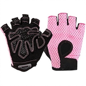 Guantes de Gimnasio para Mujer, Color Negro y Rosa, Medios Dedos, Transpirables, con Palma Acolchada, para Entrenamiento Físico, OEM, al por Mayor - Product Image 1
