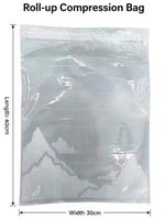 Sac de compression sous vide manuel en nylon laminé PE haute transparence avec double fermeture éclair pour le rangement des vêtements