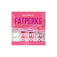 Lot de 4 Huiles à Lèvres Teintées 4,8ml, Hautement Pigmentées, Maquillage Liquide Rose, Gloss Soin Brillant Repulpant et Hydratant