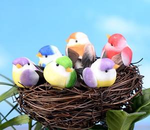 Artificial <strong>Bird's</strong> <strong>Nest</strong> Rattan Birdhouse <strong>Bird</strong> Eggs Miniature Easter Decorations Mini Garden Accessory Home Decor - Product Image 3
