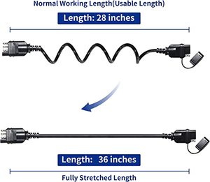 Câble spiralé d'extension de <span class=keywords><strong>remorque</strong></span> plat à 4 voies 4 pieds 4 broches mâle et femelle Adaptateur de faisceau de câblage Câble spiralé extensible - Product Image 2