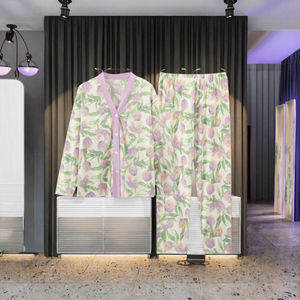 High Quality ODM Soft Printed V-Neck Cardigan Trendy Floral Animal Patchwork Elegant Loose-Fitting Women's Home Wear Cartoon - Product Image 3