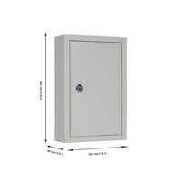 Armoire murale de gestion de clés en acier laminé à froid gris clair, à coins carrés, avec capacité de 40 clés, coffres-forts