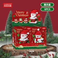 Mainan Puzzle Natal Santa Snowman Lintas Batas, Blok Bangunan Pemandangan Jalan Pohon Natal