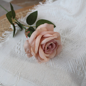 Fiore Artificiale Rosa Luna Stellata Singola, Bouquet Vintage Europeo per Foto, Decorazione Soggiorno, Arredamento Negozio, Fiori in Seta - Product Image 6