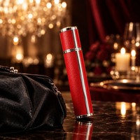 Flacon vaporisateur de parfum portable 10 ml en cuir PU, atomiseur de voyage rechargeable, conteneur cosmétique avec accents métalliques argentés