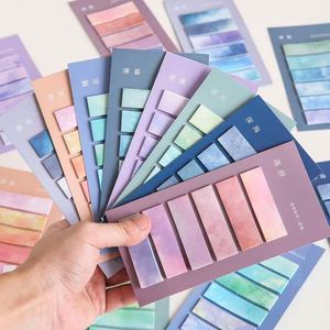 Colorful Gradient Morandi Sticky Notes <b>Memo</b> <b>Pads</b> Cute Self-Adhesive Loose Leaf Paper PET School Office Stationery Page Marker - Product Image 5
