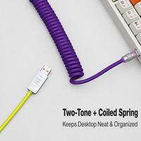 Câble d'extension en cuivre pour clavier mécanique à interrupteurs magnétiques 8K, connecteur aviation, spirale rétractable, ressort, USB-Type-C, personnalisé