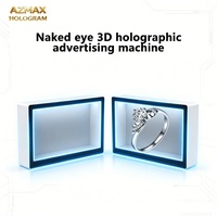 Boîte à lumière LED holographique 3D AZMAX à faible consommation, avec cadre en fer et matériaux en aluminium et tissu, pour motifs publicitaires