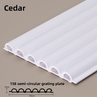 Panel gelombang serat kayu bambu, panel kisi setengah lingkaran, dinding latar belakang interior melengkung, panel dinding dekoratif PVC