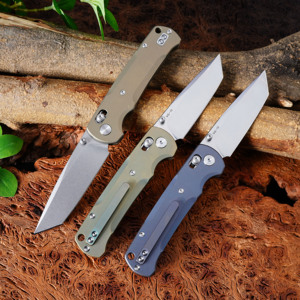 GT-T0039-5 Navaja de Bolsillo Plegable Tunafire con Mango de Aleación de Titanio Multicolor Personalizable con Acabado Anodizado y Arenado, Acero VG10 - Product Image 3