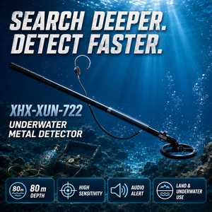 เครื่องค้นหาสมบัติแบบเหนี่ยวนำพัลส์ใต้น้ำ XUN-722 พร้อมเสาคาร์บอนไฟเบอร์ กันน้ำระดับ IP68 ความลึก 80 เมตร สำหรับการกู้คืน - Product Image 3