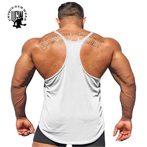 Camiseta sin mangas para hombre, estilo musculoso, para culturismo, deporte, gimnasio, entrenamiento, transpirable, de secado rápido, ecológica, de algodón, talla grande, color liso. - Product Image 3
