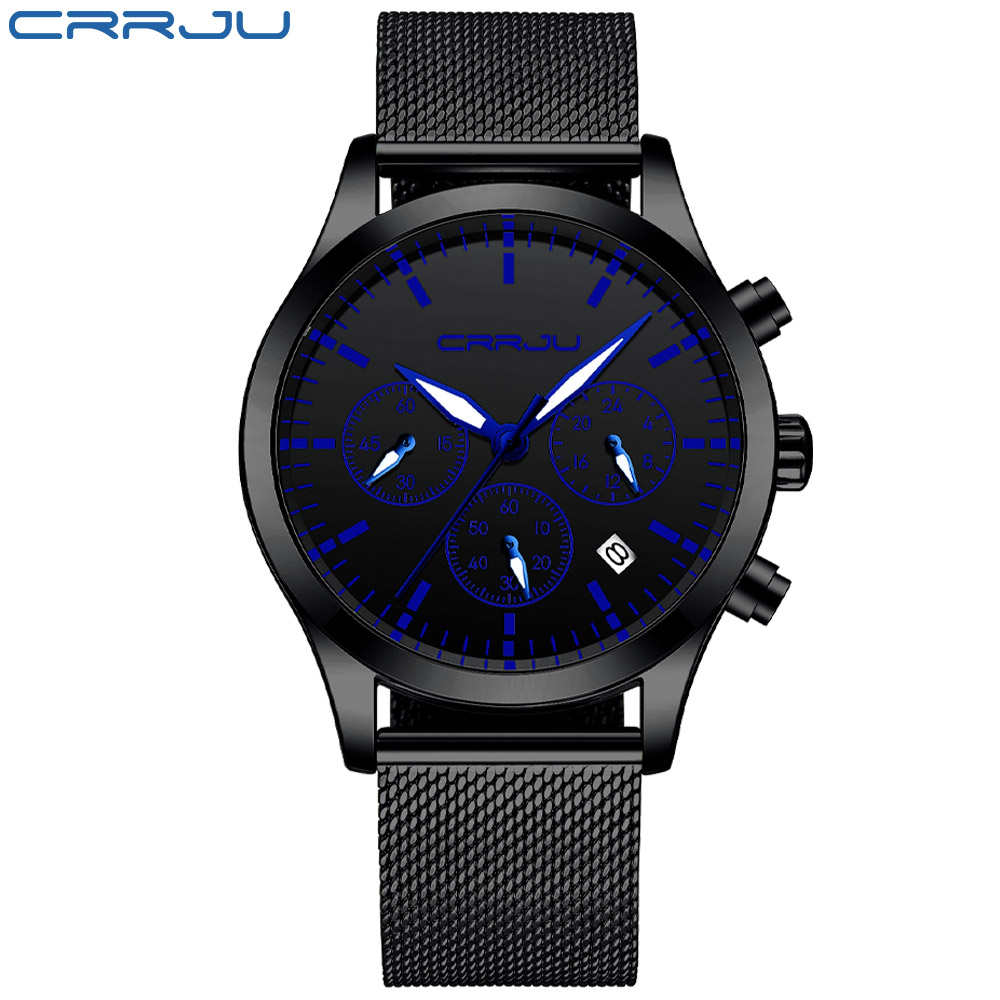 CRRJU 2288 cheap China boys quartz watch stylish Mesh Strap Luminous Chronograph in stock Casual wristwatch