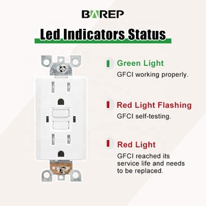 Tomacorrientes GFI con Certificación UL, 15 Amperios, Indicador LED, Resistentes a la Manipulación y a la Intemperie, con Placas de Pared y Tornillos - Product Image 4