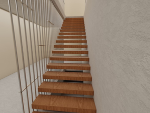 Escaliers en bois en spirale intérieurs solides CBMmart, marches en bois flottantes, marches en bois pour villa - Product Image 2