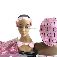 Boîtes de Luxe Personnalisées avec LOGO pour Perruques, Emballage pour Extensions de Cheveux, Sac en Satin, Bande de Fixation avec Cache-Oreilles et Peigne Chauffant
