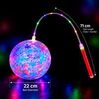 Ballon de plage LED créatif gonflable avec poignée lumineuse, ballon de fitness lumineux, jouet rebondissant pour enfants, activités intérieures et extérieures