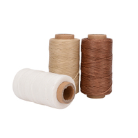 Fil de polyester ciré haute résistance de 1 mm de qualité supérieure, fil ciré plat pour ceintures en cuir