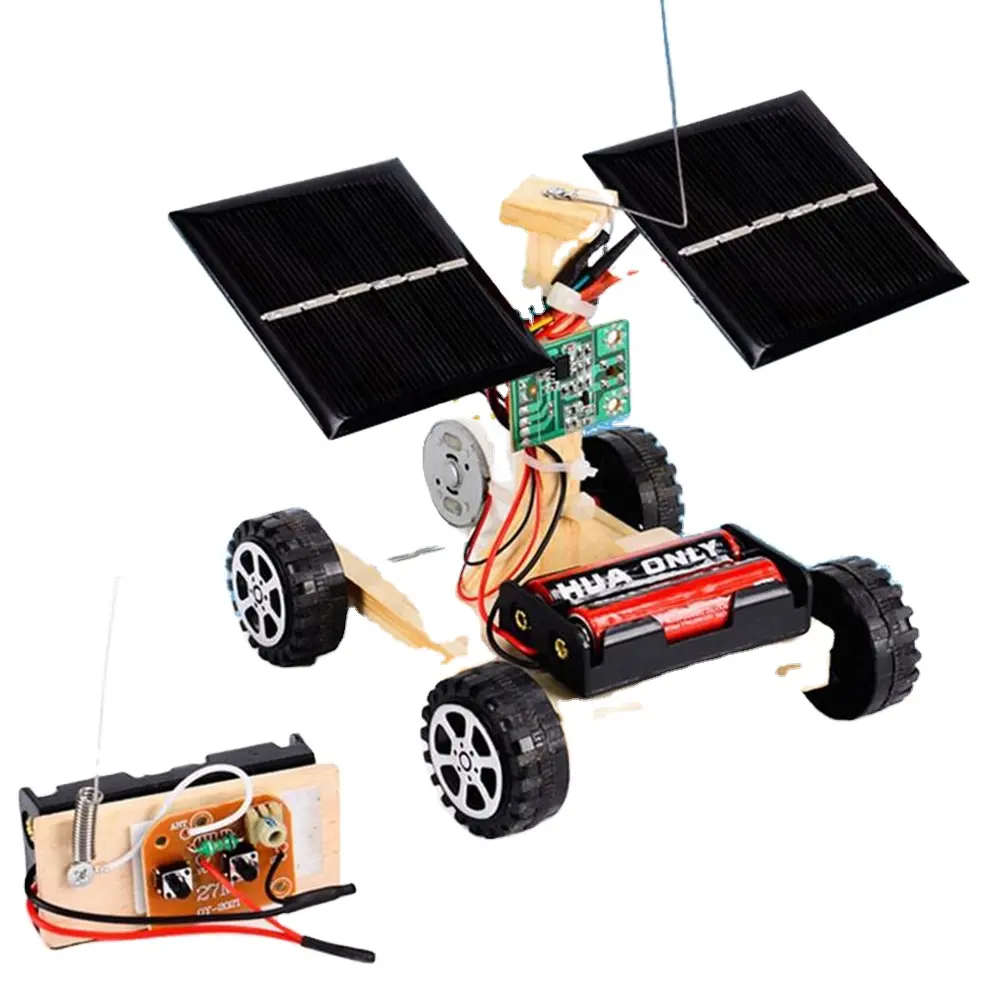 2023 New Design STEM Educational Toy Wooden Solar Power Educational Toy Kit Remote Control Toy Car