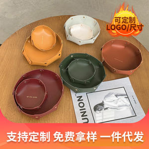 Caja de almacenamiento nórdica de cuero, forma poligonal, color sólido, sin tapa, tipo vertical, para uso en escritorio, sala de estar, entrada - Product Image 5