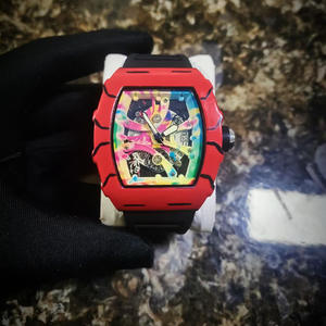 Reloj de lujo para hombre de marca suiza, resistente al agua, de gama alta, estilo mecánico transfronterizo, reloj de cuarzo, reloj de aleación con encanto de grafiti - Product Image 4