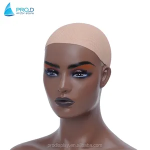 Popular American Head Model With Shoulder Wig African American Model Head Scarf Display With Make Up