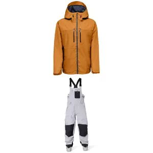 OEM Custom Design Logo Women Winter Jacket Breathable Waterproof Warm and Wear Orange White/black Men Ski Jacket and Bibs