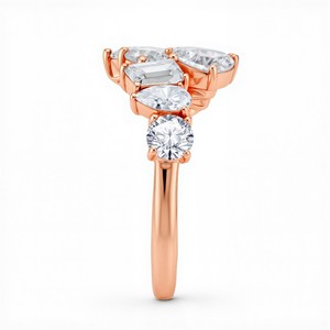 แหวนเพชรรูปลูกแพร์มรกตทรงกลมดีไซน์เนอร์สร้าง14KT เพชร VVS EF 925 10KT เงินสเตอริง18KT แหวนทอง - Product Image 4