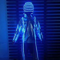 Discothèque RGB Smart Pixels LED Robot Costume Costume Vêtements Costume Vêtements Lumineux pour la fête Scène Danse Performance