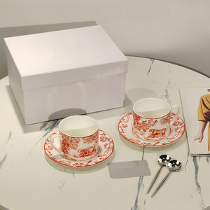 Mug à café en céramique design avec motif floral, ensemble de thé de l'après-midi exquis, tasse à latte rétro - Product Image 3