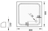 Plateau de salle de bains, base de douche, plateau de salle de bains standard OEM ABS carré blanc