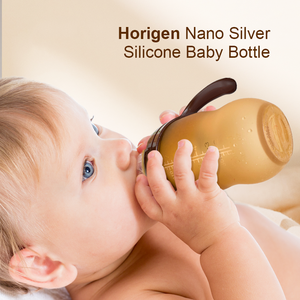 Biberons pour bébés Porte-biberon <span class=keywords><strong>Bb</strong></span> Col large Biberons d'alimentation au lait Anti-colique Nano argent Silicone Biberon pour bébé - Product Image 2