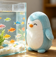 Peluche pingouin bleu personnalisée OEM ODM avec rembourrage en coton PP, design super doux et moelleux pour usage promotionnel et anti-stress