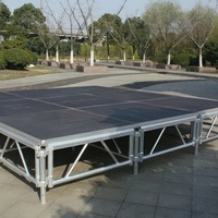 Scène mobile réglable en hauteur en aluminium et contreplaqué de haute qualité, personnalisable pour événements, 1x2m, 1.22x1.22m, 1.22x2.44m