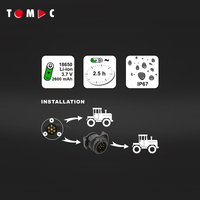 Ensemble de feux de remorque sans fil LED professionnels certifiés TOMAC CE, rechargeables, avec base magnétique et connecteurs 7 et 13 broches