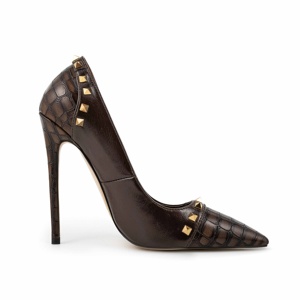 Giày cao gót nữ kiểu Âu sang trọng mũi nhọn đính đinh tán, size lớn, quyến rũ - Product Image 2