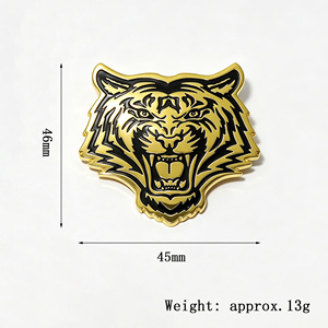 Bros Kepala Harimau Zodiak Cina Paduan Logam Premium Kreatif Gaya Cina Baru untuk Dekorasi Pakaian Aksesori Perhiasan - Product Image 4