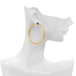 ต่างหูห่วงขนาดใหญ่ QYRY Trendy ชุบทอง 18K ทำจากสแตนเลส<span class=keywords><strong>ส</strong></span>ตีล กันน้ำ เห<span class=keywords><strong>ม</strong></span>าะ<span class=keywords><strong>ส</strong></span>ำหรับใ<span class=keywords><strong>ส</strong></span>่ทุกวันสำหรับทุกเพศ - Product Image 3