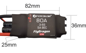 FLYCOLOR 80A ブラシレス ESC <span class=keywords><strong>3</strong></span>-6S LiPo 5A 調整可能な BEC XT60 <span class=keywords><strong>3</strong></span>.5mm プラグ付き RC ドローン飛行機用 - Product Image 3