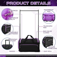 Sacs de danse roulants avec porte-vêtements Chariot à bagages étanche Roller Kids Ballet Competition Travel Duffle Dance Garment Bags