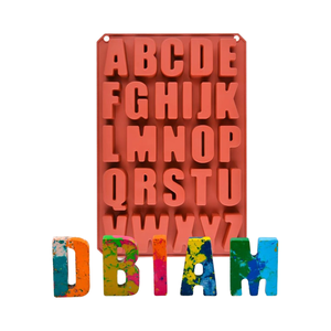 Molde <span class=keywords><strong>de</strong></span> Silicona con Letras y Números, Alfabeto Grande, Redondo, <span class=keywords><strong>para</strong></span> Hornear Chocolate, Pasteles, Alimentos, Uso Comercial, 26 Cavidades - Product Image 1