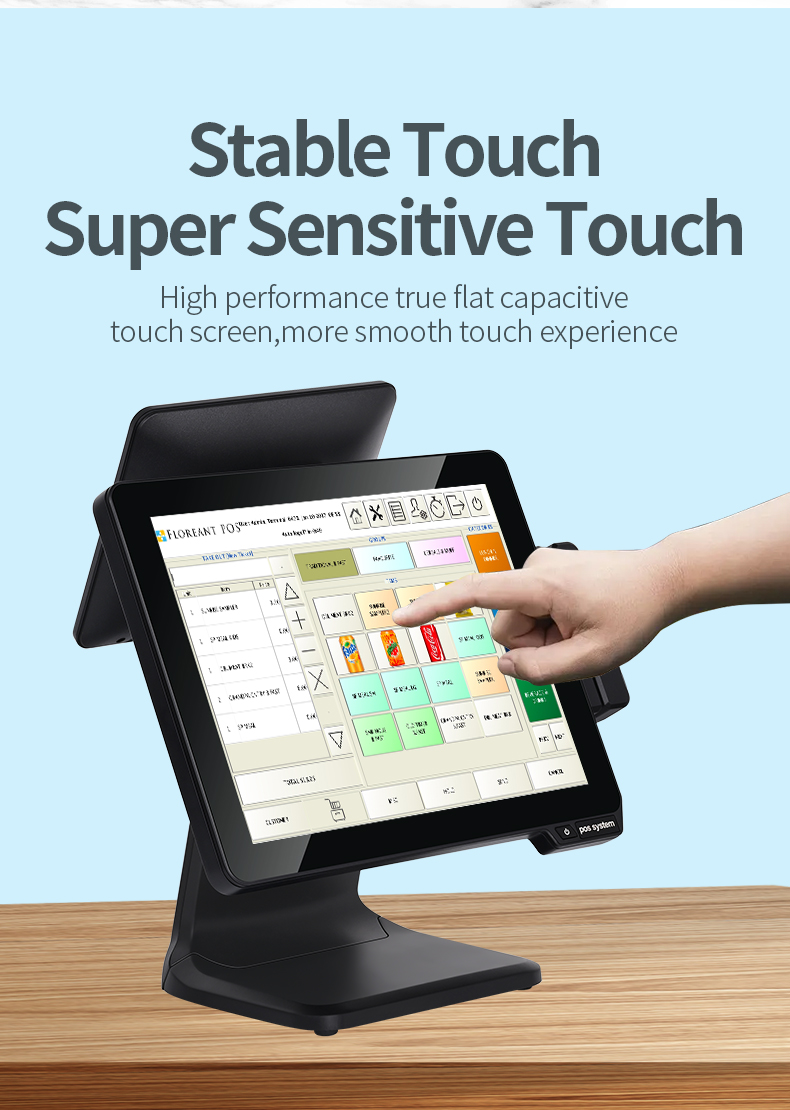 3years warranty 15inch aluminium alloy shell touch all in one Fanless Pos systems for store