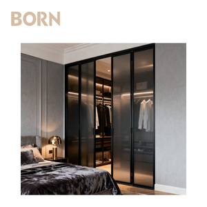 Fácil instalación, tamaño personalizado, marco de aluminio duradero, puerta plegable de acordeón para el hogar, dormitorio, organizador de <span class=keywords><strong>armario</strong></span> - Product Image 2