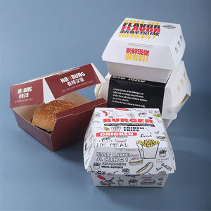 食品グレードSML大型白紙ファーストフード包装フライドチキンバーガーボックス持ち帰り用正方形バーガー紙箱カスタム印刷 - Product Image 4
