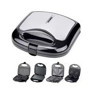 7 5 3 en 1 Mini électrique facile à nettoyer plaques interchangeables multifonctionnelles antiadhésives minuterie automatique gril bulle beignets gaufrier